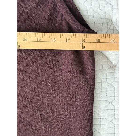 Eileen Fisher Sleeveless Linen Blend Top Women's Size Medium Eggplant Textured - Picture 10 of 14